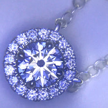 Load image into Gallery viewer, 0.33 Halo Solitaire Diamond Necklace