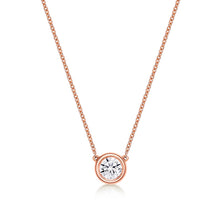 Load image into Gallery viewer, 0.33 Solitaire Rose Gold Diamond Necklace