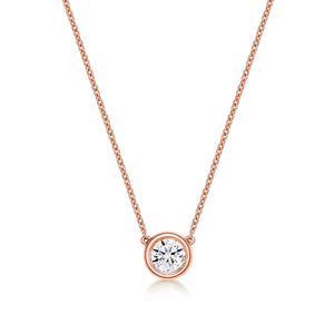 0.33 Solitaire Rose Gold Diamond Necklace