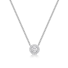 Load image into Gallery viewer, 0.33 Halo Solitaire Diamond Necklace