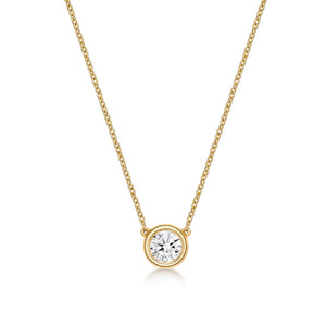 0.33 Solitaire Yellow Gold Diamond Necklace